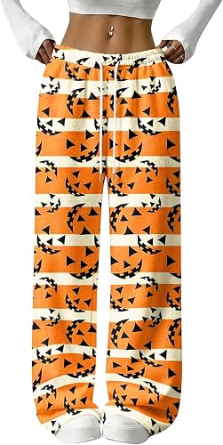 LMRXOFE Halloween Bat Ghost Womens Pajama Pants Cat Halloween Pajamas Pumpkin Fa