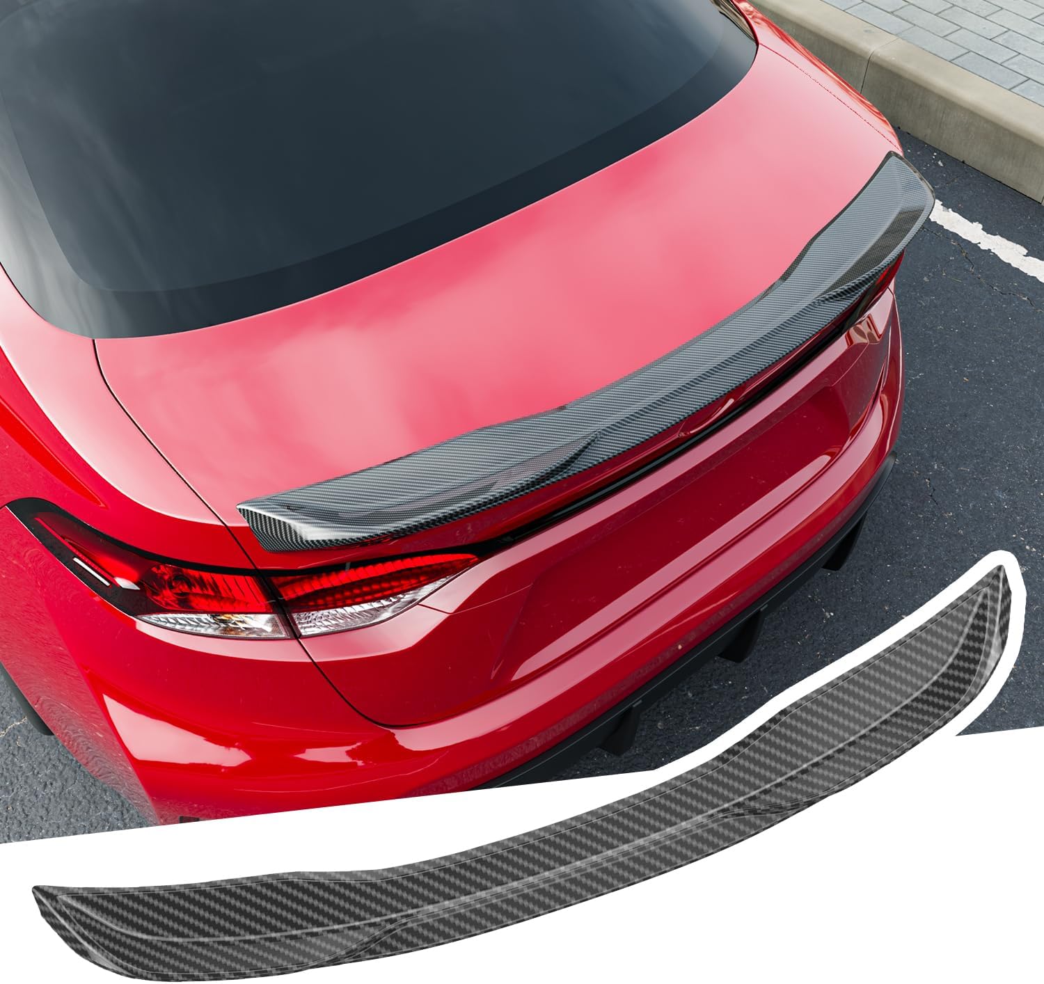 Xipoo Spoiler Compatible with 2020-2025 Toyota Corolla Trunk Lip Rear Spoiler Glossy Carbon Fiber Trunk Wing Replacement for 2020 2021 2022 2023 2024 2025 Toyota Corolla Accessories