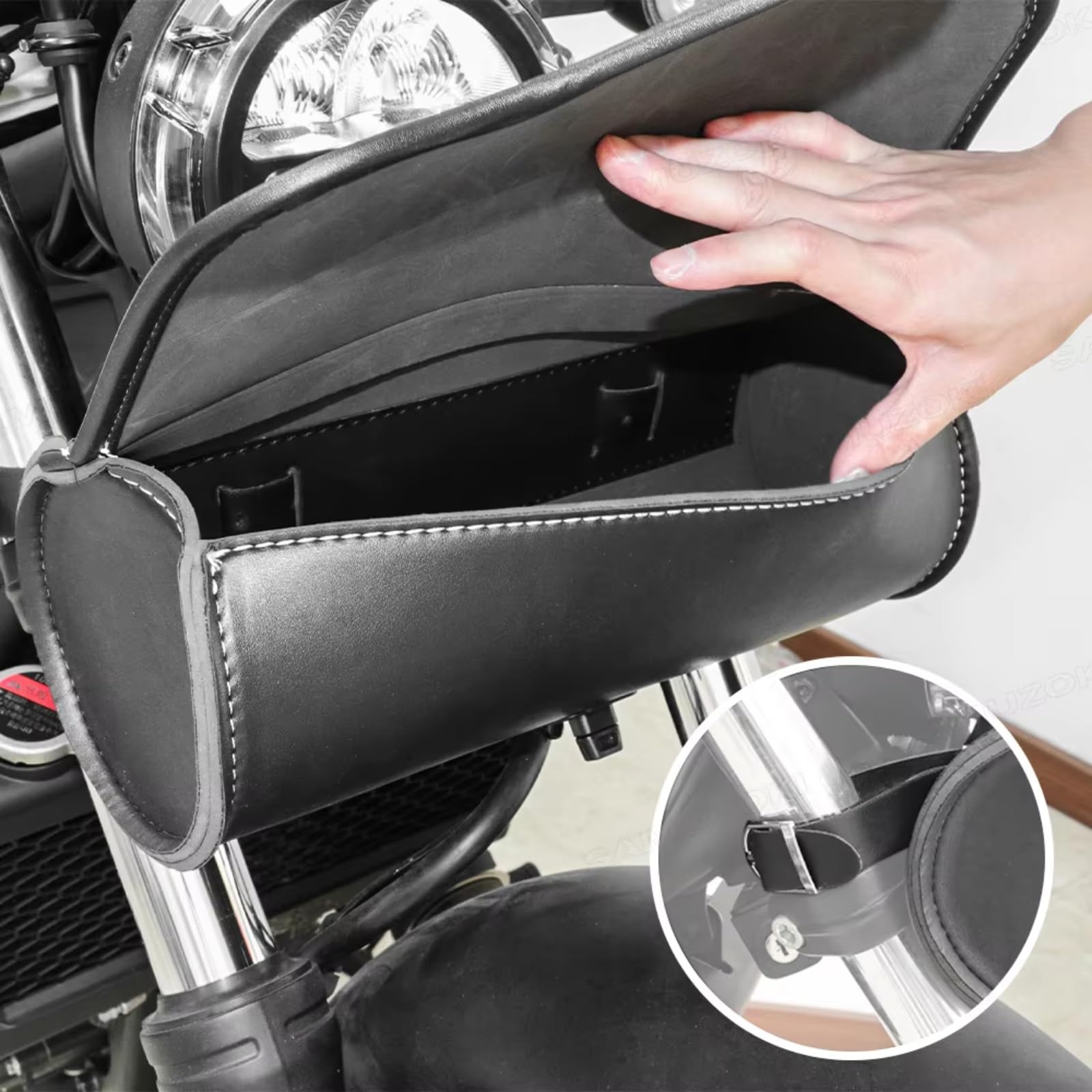 Motorrad Gepäcktasche Kompatibel Mit Chopper Für Bobber Für Cruiser Für Sportster Für XL 883 1200 Motorradtasche Satteltaschen Til Werkzeugtasche Gepäck Universal