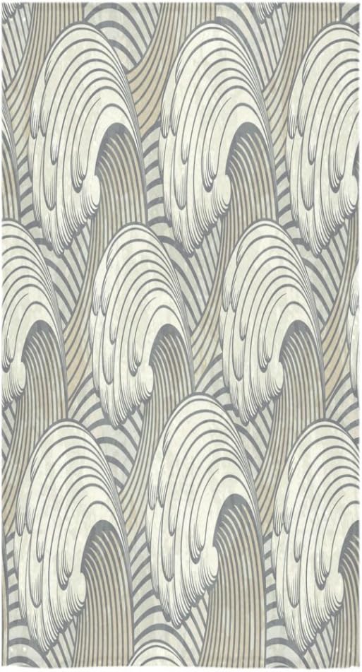 Tropical Ocean Wave Sale Custom Bath Towels Large Soft and Comfortable Travel Beach Bathroom Shower Washcloth Wrap for Men/Women 80% Polyester 20% Cotton, (30" x 56")