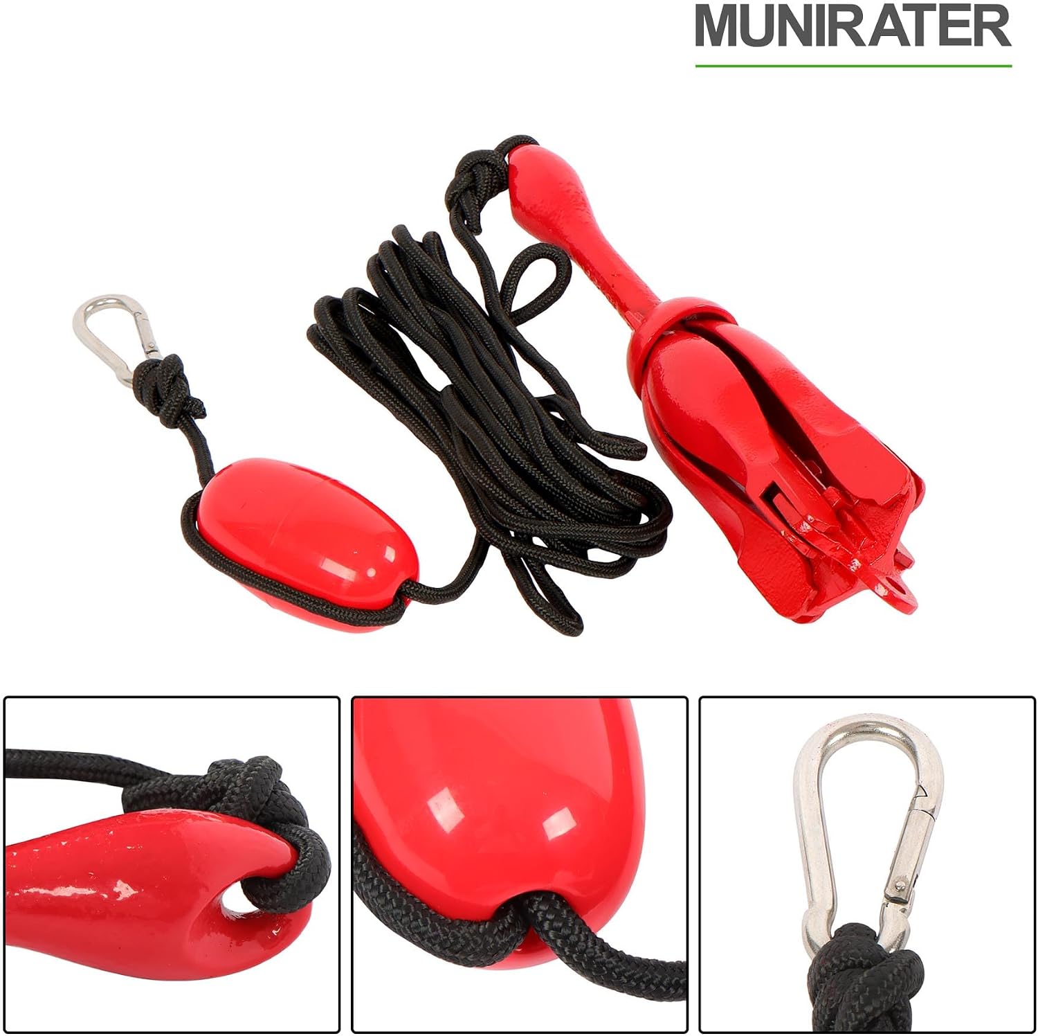 munirater 2-Pack Folding Anchor Set 2.5kg Red with Foldable Claw