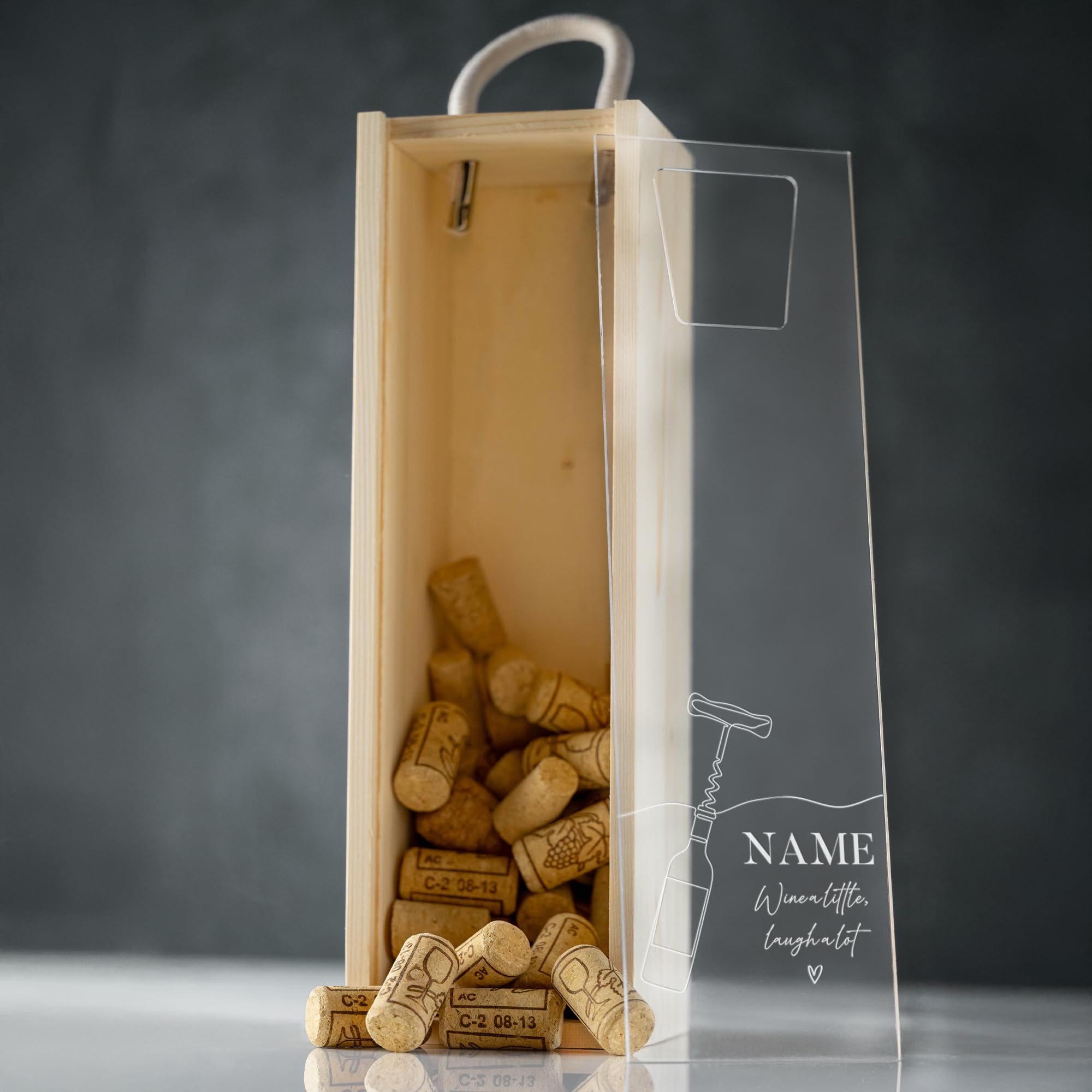 So Bespoke Personalised Engraved Cork Box Custom Wine Cork Presentation Box Wedding Gift Idea Cork For Couples