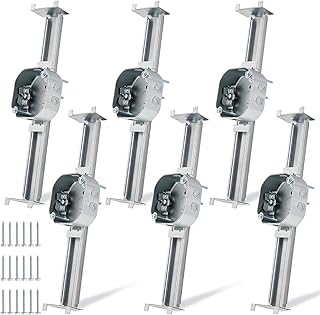Tandefio 6 Pcs Adjustable Ceiling Fan Bracket Ceiling Mounting Bracket Electrical Box for Fans and Light Fixtures, 14.7 Inches in Length