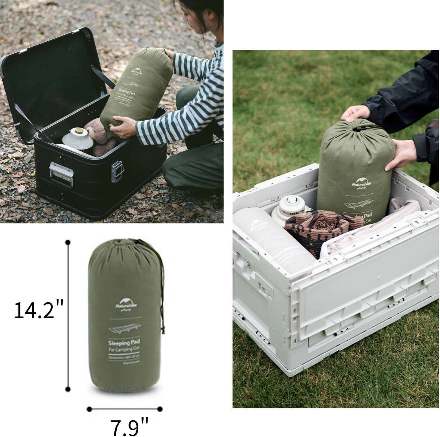 Naturehike Sleeping Mattress Pad for Camping Cot, Portable Cotton Sleeping Cot Pads, Foldable Bed for Adults, Cot Mattress Topper for Hiking, Picnic, Tent, Travel