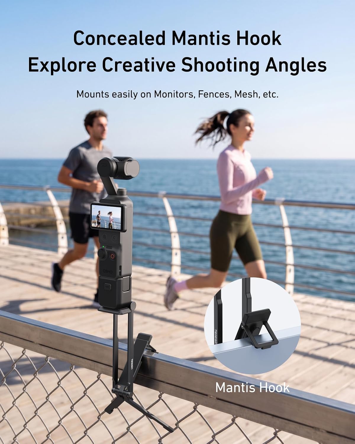 TELEISN Magnetic Mini Tripod 4-in-1 Mantis Mount for DJI Osmo Pocket 3 4 4P