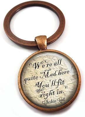 Were All Quite Mad Here Alice Adventures in Wonderland Quote Pendant