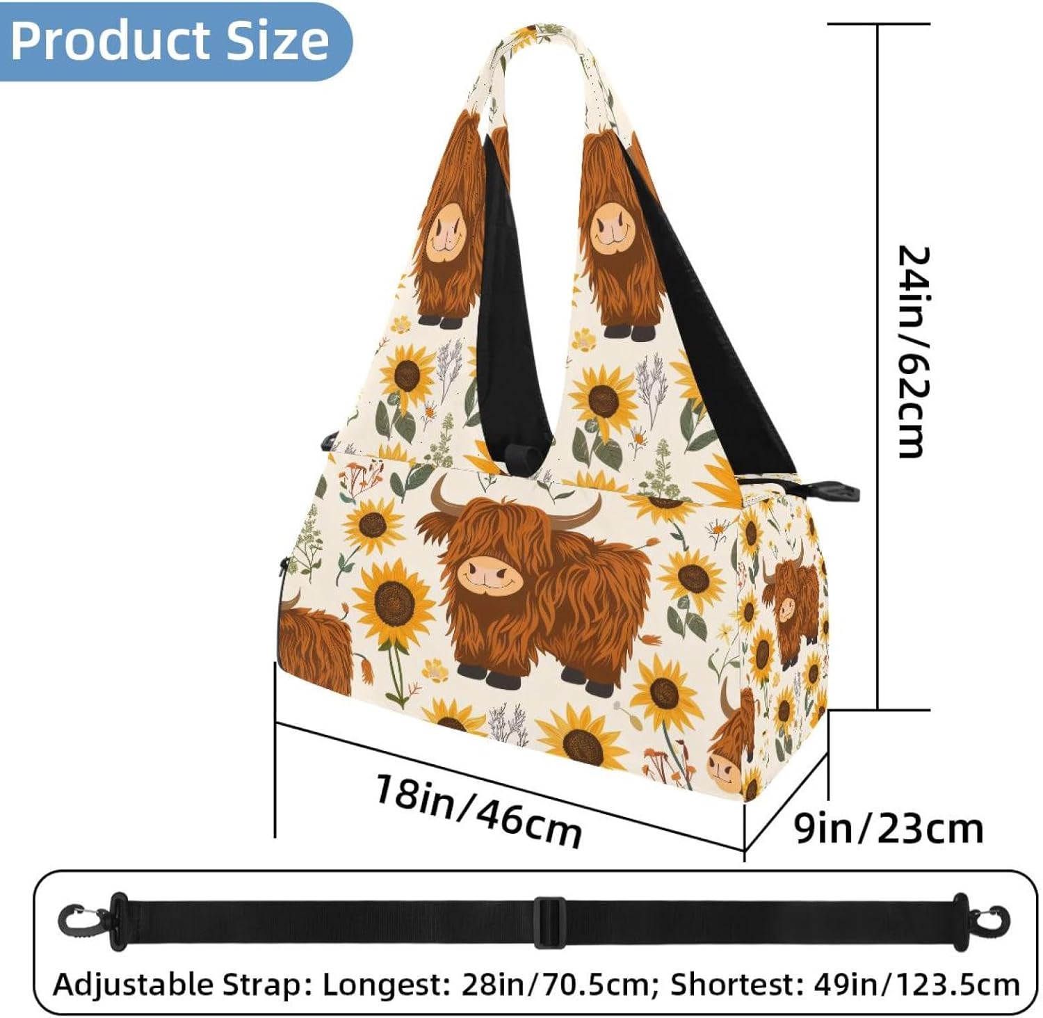 Gym Bag for Women, Rooster Flowers Yoga Mat Bag with Shoe Compartment, Sport Yoga Gym Bag with Yoga Strap, Carryall Yoga Tote Bag
