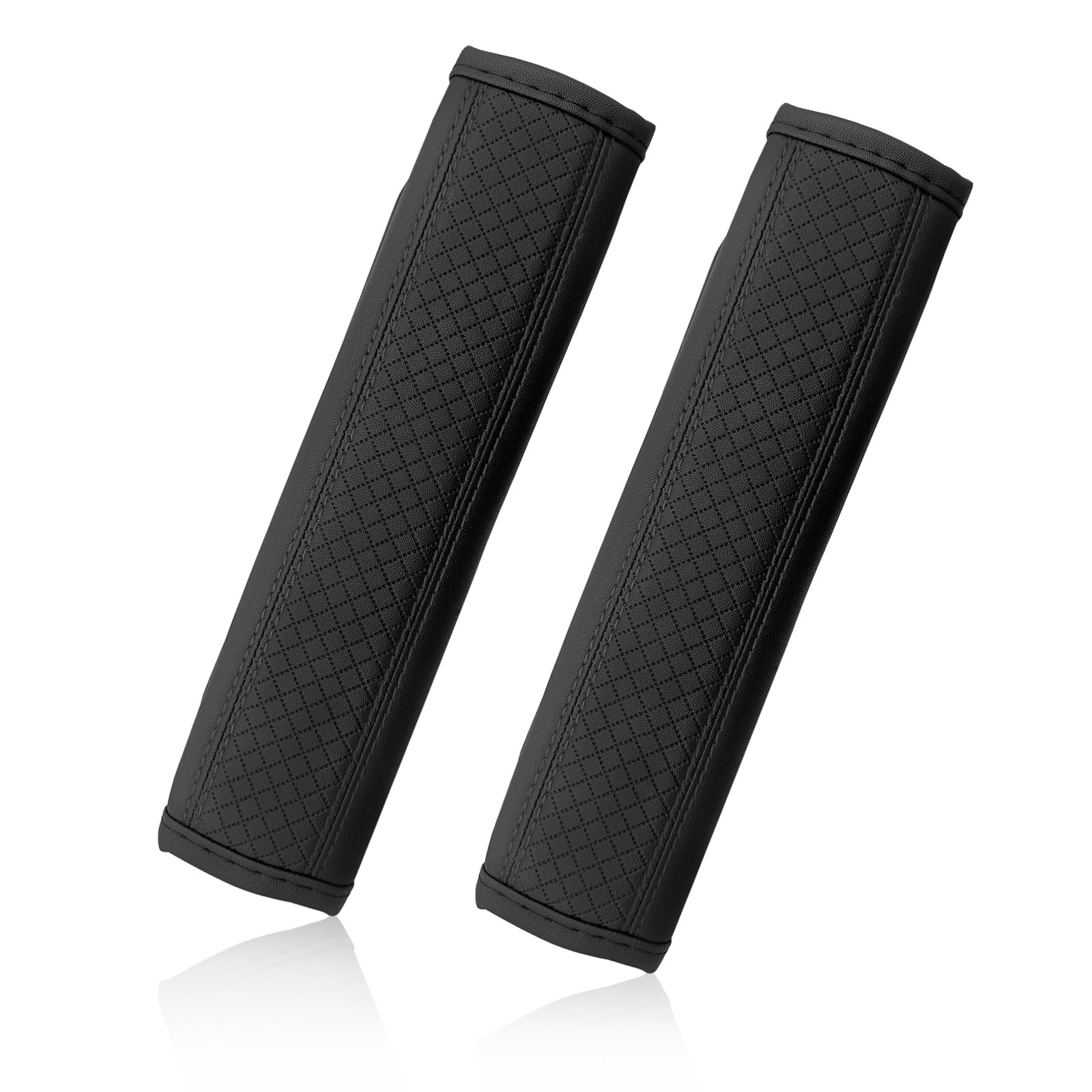 2 fundas universales de cuero para cinturón de seguridad con acolchado transpirable para protección de hombro y cuello y conducción cómoda, almohadillas suaves para correa de coche, accesorios