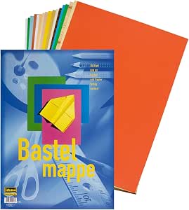5 Bastelmappen DIN A3 – 100 Blatt Bastelkarton & Bastelpapier | 10 Verschiedene Farben