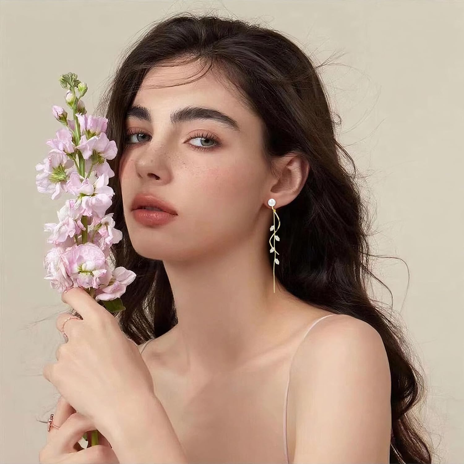 ASOQOLA Clip on Earrings Non Pierced for Women Long Dangle Drop Clip Earrings - Cubic Zirconia Leaf Earrings for Women Wedding Party Prom Jewelry Gifts - Image 5