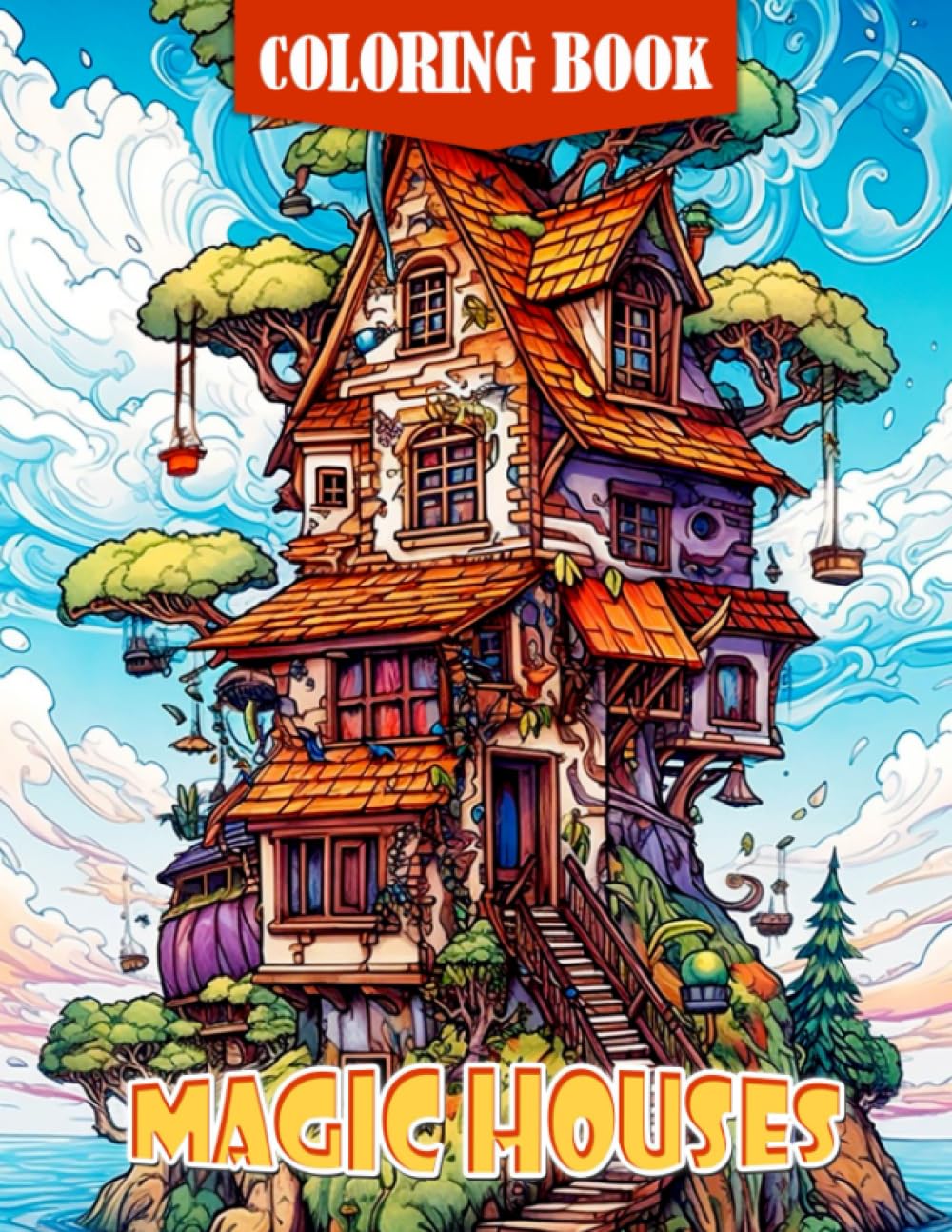 Magic Houses Coloring Book: Boost your enjoyment with 30 unique drawing pages for learning to draw. Perfect for stress relief, New Year or birthday gifts.