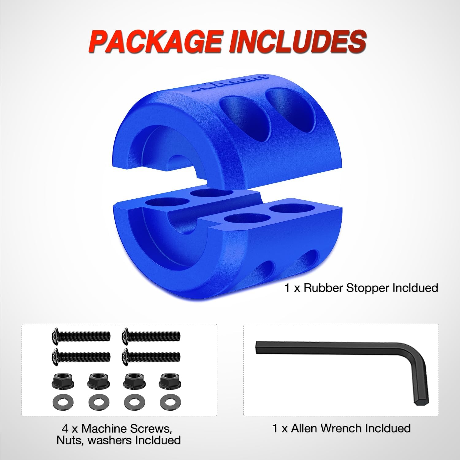 Nilight Winch Stopper for ATV UTV Truck SUV Winch Cable Hook Rubber Stopper Protect Towing Hook Synthetic Rope Winch Accessories Rope Line Saver with Stainless Steel Screws and Nuts Allen Wrenc, Blue - Image 7