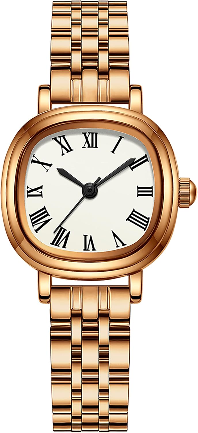 findtime Gold Watches for Women Dainty Luxury Retro Vintage Designer Square Dial with Roman Numerals Easy to Read Reloj para Mujer