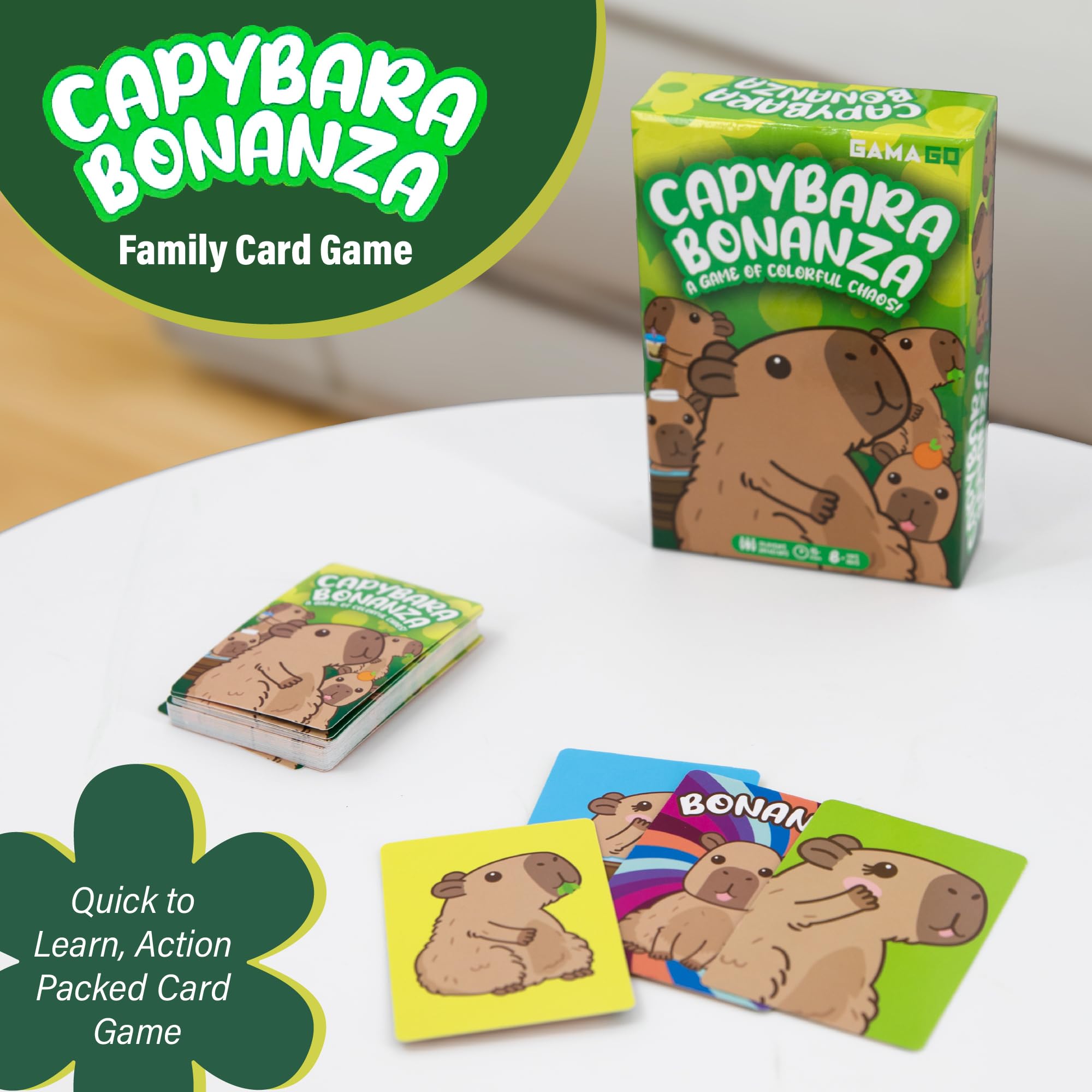 Amazon.com: Aquarius Capybara Bonanza Card Game – Fast-Paced Family Party  Card Game for Kids Teens and Adults, Strategy & Chaos Gameplay, Ages 8+,  Capybara Merchandise and Collectibles : Toys & Games