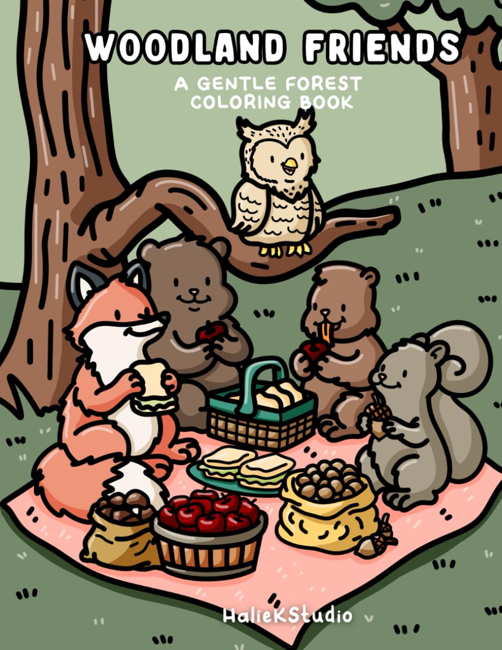Woodland Friends Coloring Book: A Gentle Forest Coloring Book of Cozy Pacific Northwest Animals for All Ages