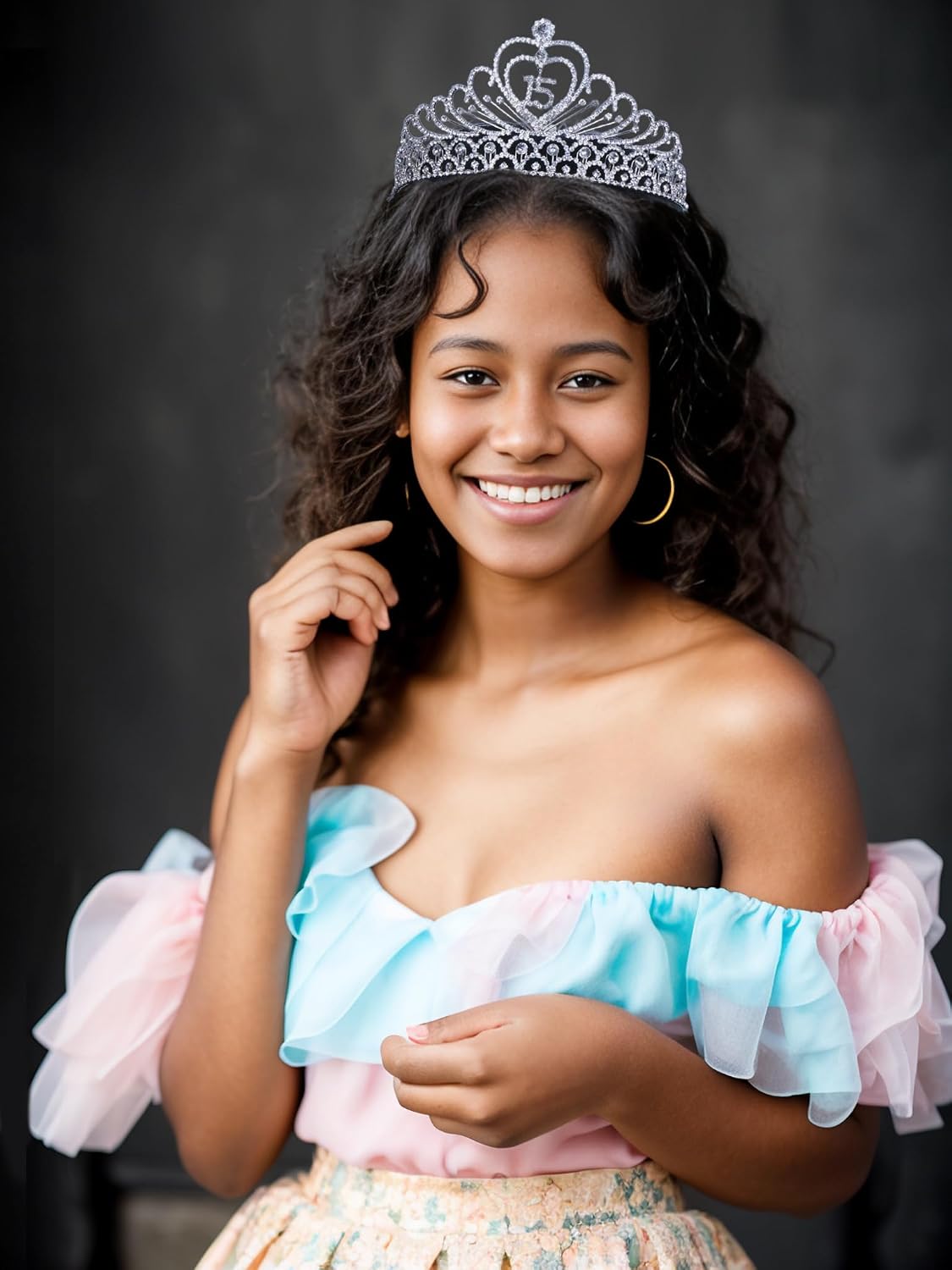 Quinceanera Sweet 15 Fifteen 15th Birthday Party coronas de quinceañeras Clear White Austrian Rhinestone Tiara Crown with Hair Combs Princess Gold Silver T1756