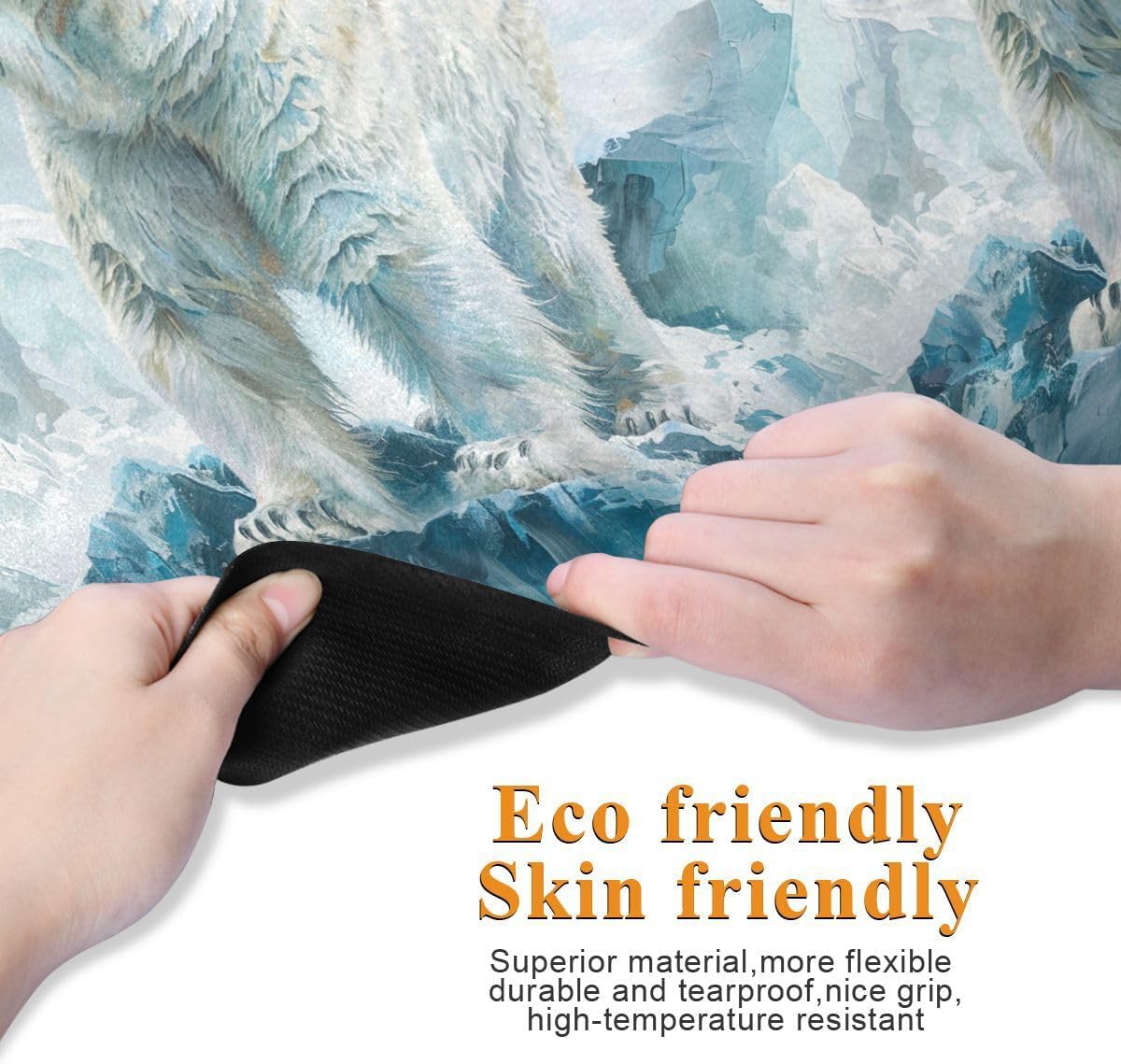 ALAZA White Polar Bear Animal Yoga Mat Non Slip Fitness Exercise Mat, Workout Mat for Yoga, Pilates and Floor Exercises