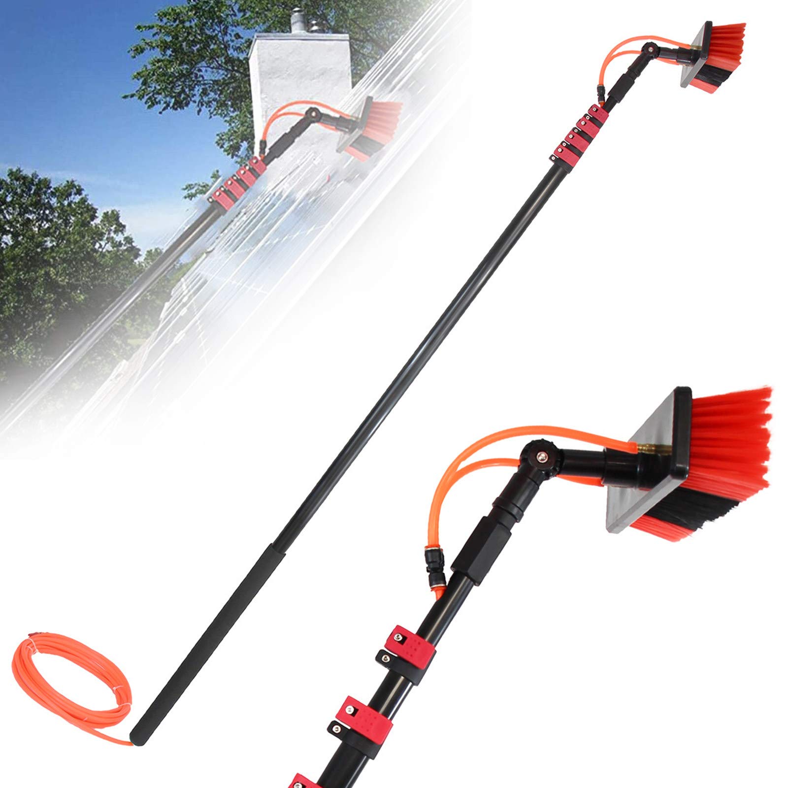 Kit de nettoyage de vitres télescopique réglable de 3,6 à 11 m pour entretien en hauteur