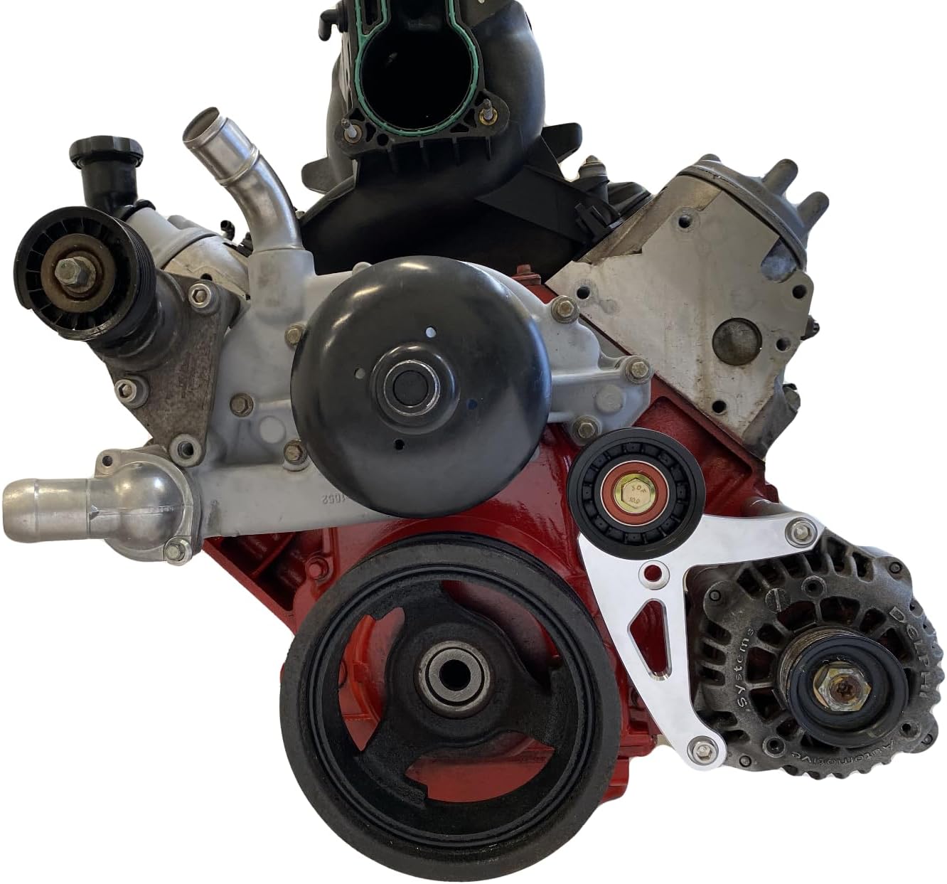 LS Truck Spacing Low Mount Alternator Bracket LSX LS1 LS2 LS3 LS6 Triangles Black Aluminum