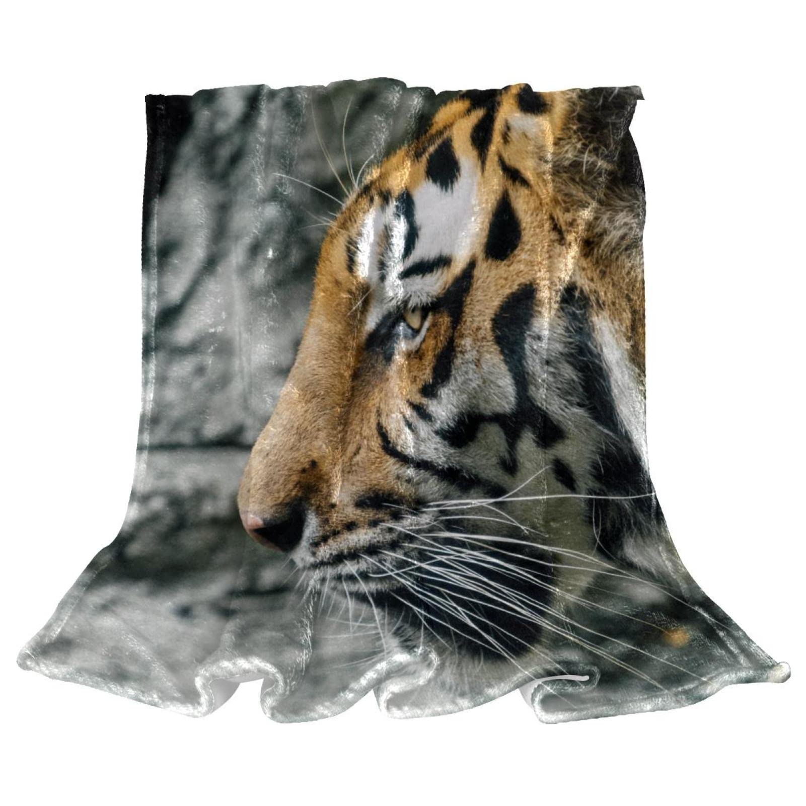 Couverture polaire tigre pour lit et canapé de chambre