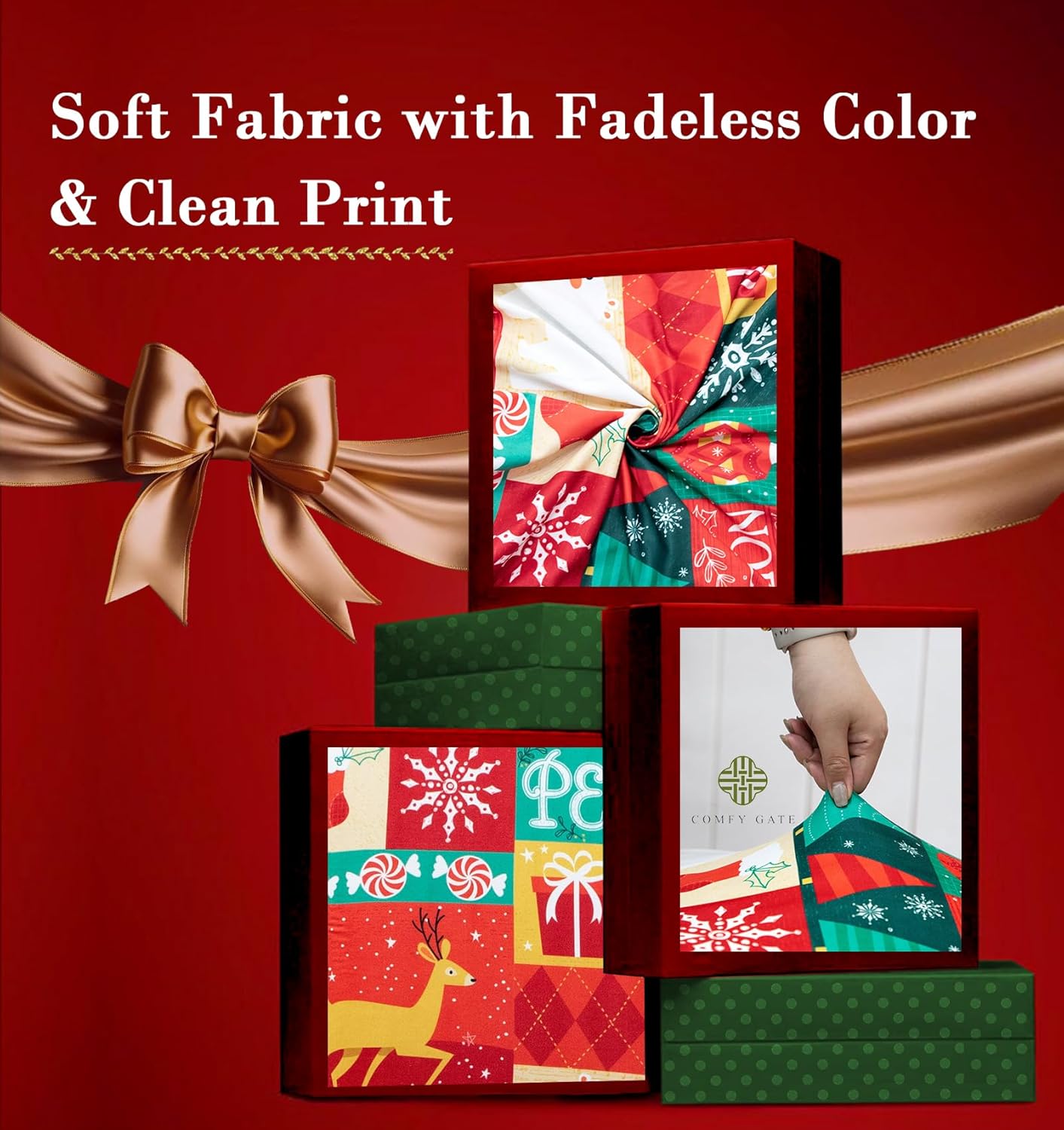 Dining Chair Covers X'Mas Reindeer 6pc