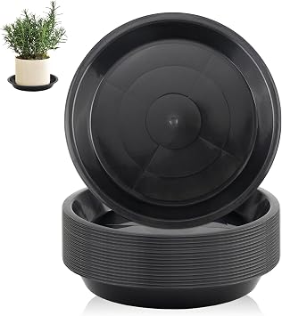 Flower Pot Saucer Plant Pot 14 cm Black Pack of 18
