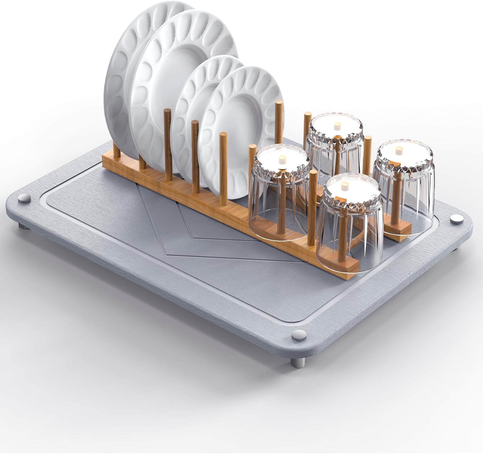 Stone Dish Drying Mat for Kitchen Counter, Dish Drying