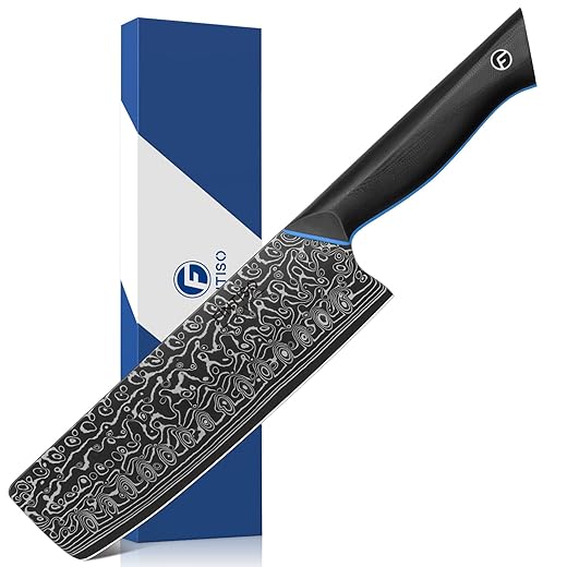7 inch Nakiri Knife, Sharp Kitchen Knife Professional Asian Chef Knife in 67-Layer Japanese Damascus Steel, Multipurpose Meat Cleaver Vegetable Knife with G10 Handle