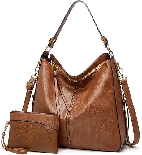 Bolso de mano de moda para mujer, bolso de mano, bolso de hombro, asa superior, conjunto de bolso, A-Marrón