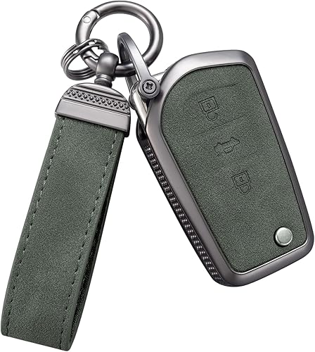 YO&YOYE Compatible con funda de llavero Toyota con llavero de cuero protector para llave inteligente Fortuner Tundra Camry RAV4 Highlander Corolla