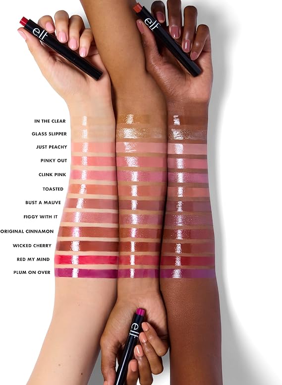 e.l.f. Pout Clout Lip Plumping Pen, Nourishing Lip Balm For Sheer Colour & Shine, Plumps & Moisturises, Vegan & Cruelty-Free, Just Peachy