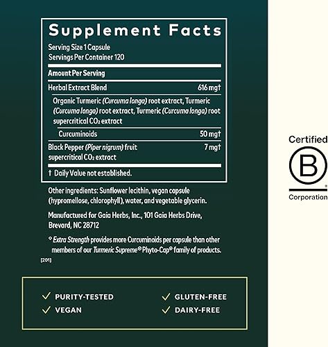 Miniatura 3 de Gaia Herbs Fito cápsulas de cúrcuma líquida suprema para mayor fuerza, 751063145961, 1, 1