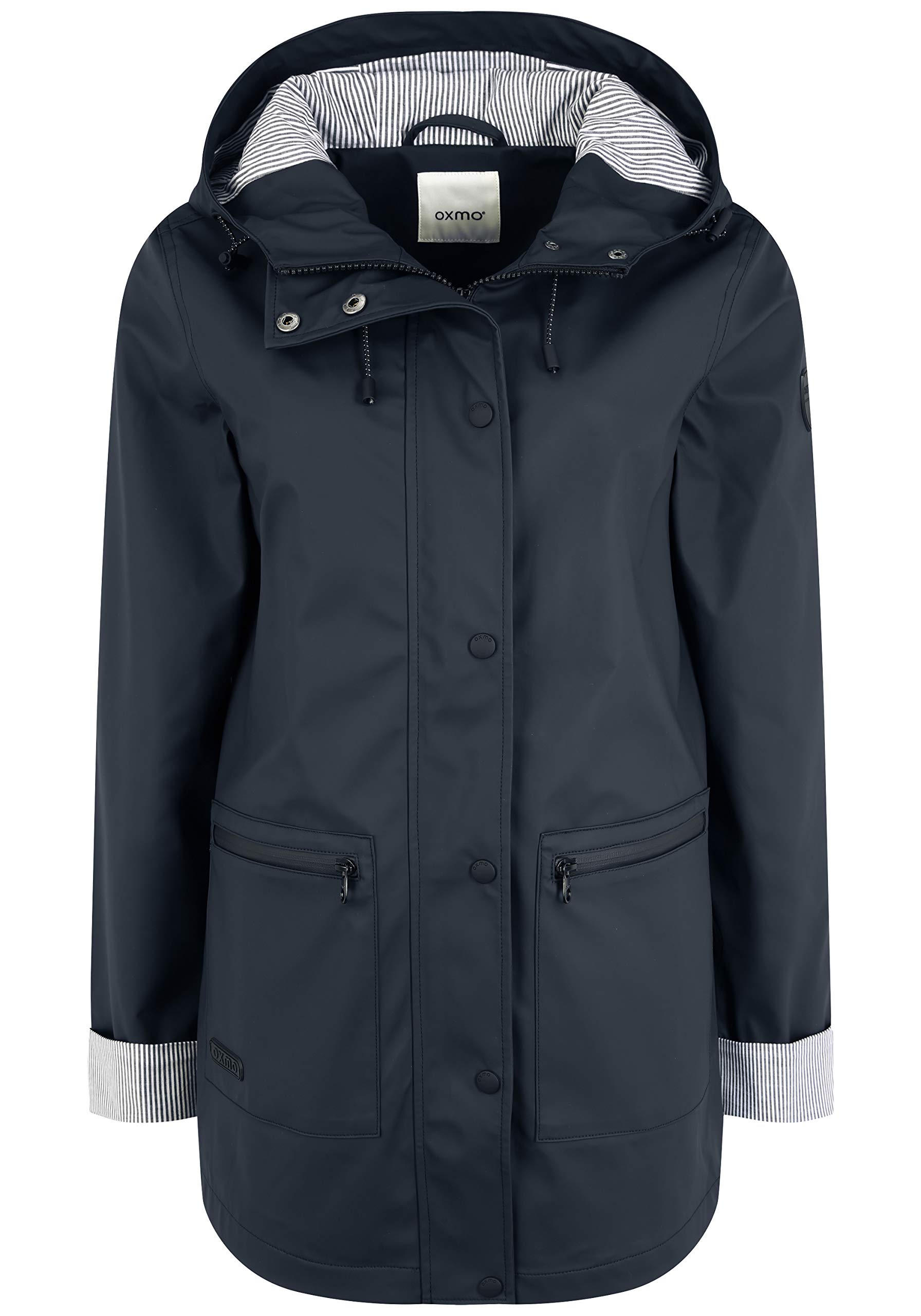 OXMO OXBecky Damen Regenmantel Regenjacke Übergangsjacke mit Kapuze