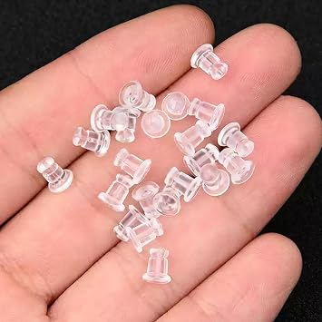 Silicone Earring Backs, Soft Clear Hypoallergenic Replacement Stoppers for Stud Post Hoop Fishhook Earrings, 100 Pack