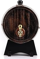 Vista 6 de Barril de roble de 3 litros, barril de madera de roble estilo retro, contenedor de barril de whisky de vino tinto con grifo envejecimiento, barril