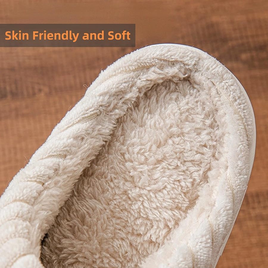 Women's Plaid Memory Foam Slippers - Cozy Fuzzy House Slides With Faux Fur Lining