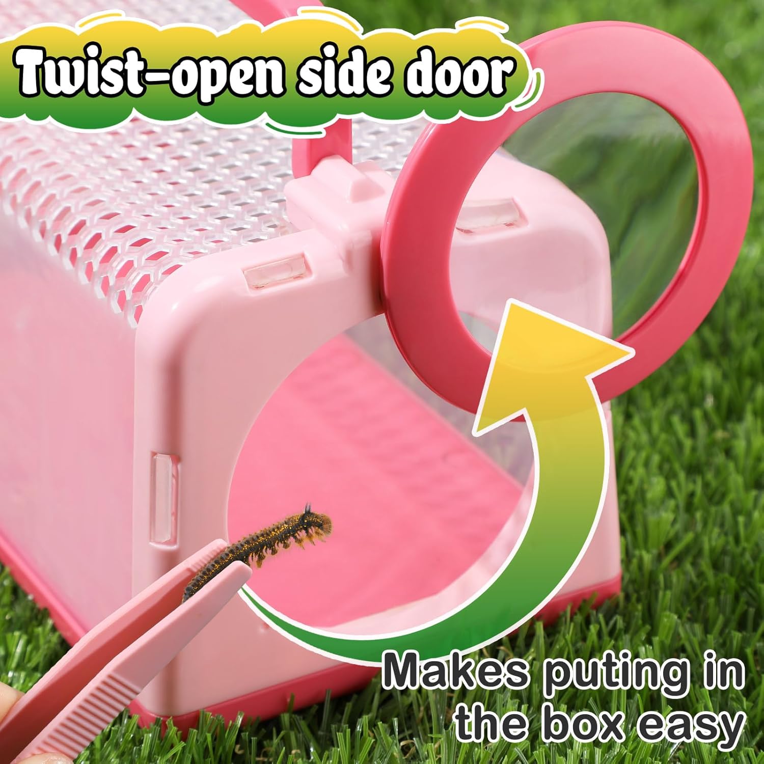Bug Catcher for Kids - Sturdy Toddler Bug Catching Kit Gifts with Bug Cage Box Insect Catcher Butterfly Net Tweezer, Bug Habitat Explorer Kit Outdoor Toys for Kids Age 3 4 5 6 7 8, 2Sets