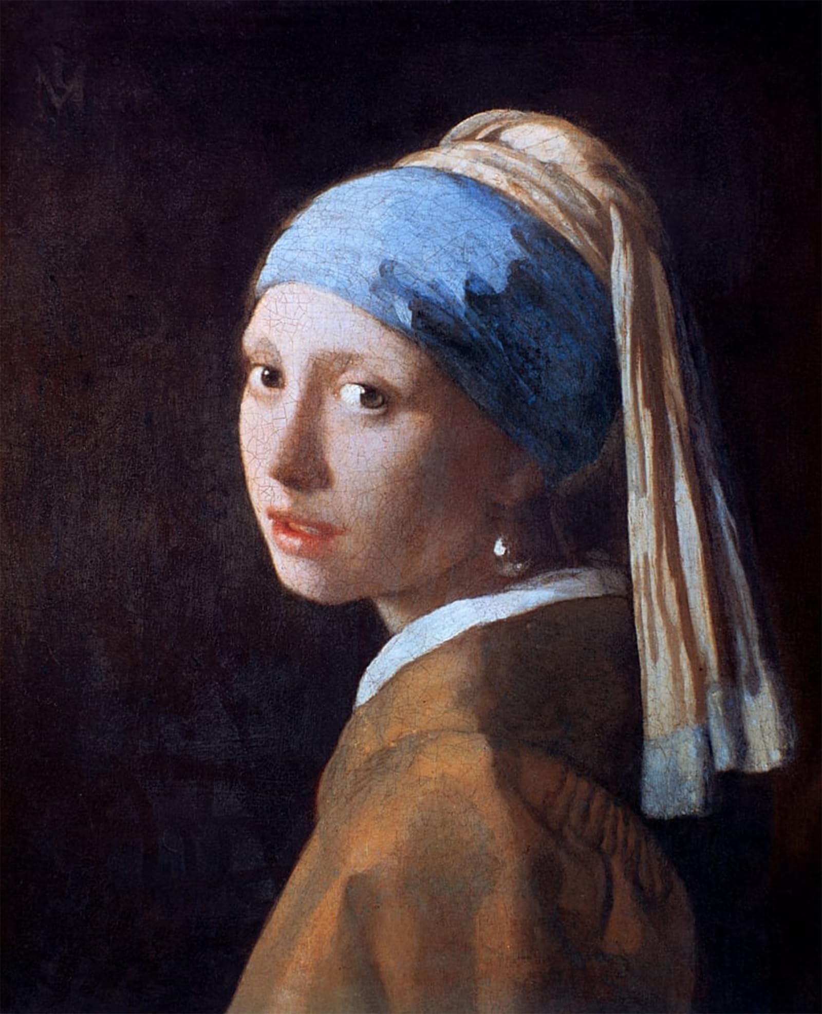 POSTERIIk Vintage Classic Picture Landscape Artwork Girl with a pearl earring by Jan Vermeer van Delft Portrait Canvas Painting for Office Home Decor 60x90cm