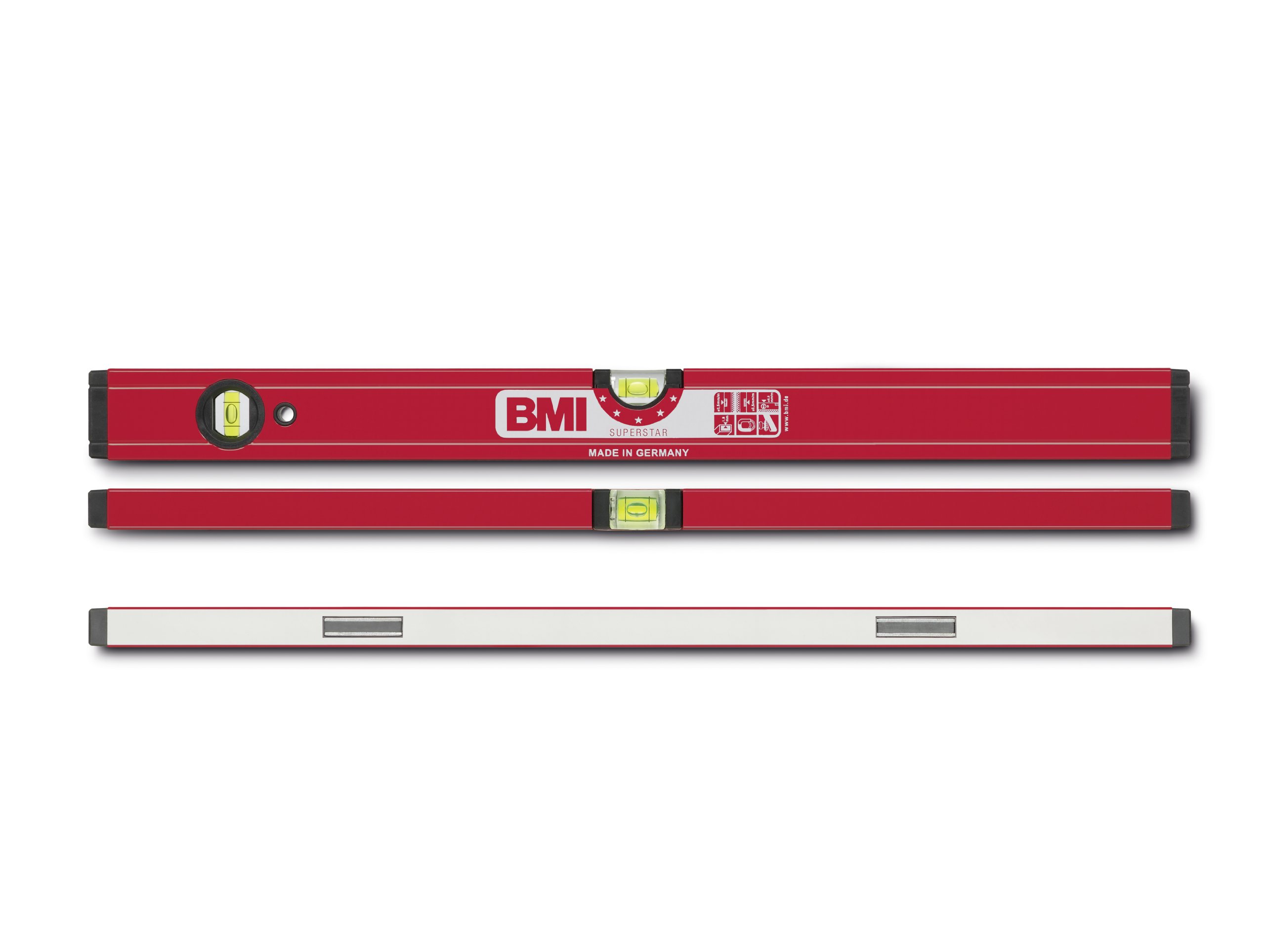 BMI 699060M Super-Star Alu-niveau à bulle, Rouge, 60 cm