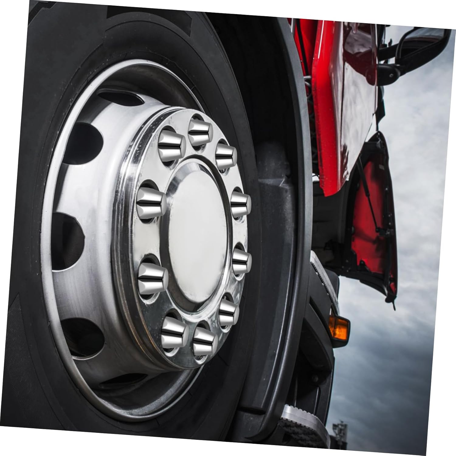 20pcs Lug Nut Covers for Semi Trucks Plastic Chrome Lug Bolt Covers Trailer Accessories