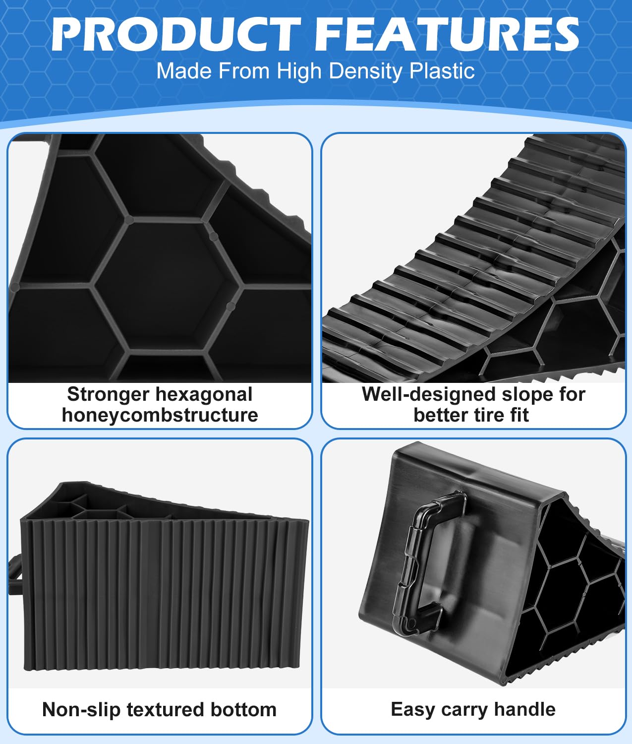 Wheel Chocks 4 Pack, RV Chocks With Handles For RV Iceland