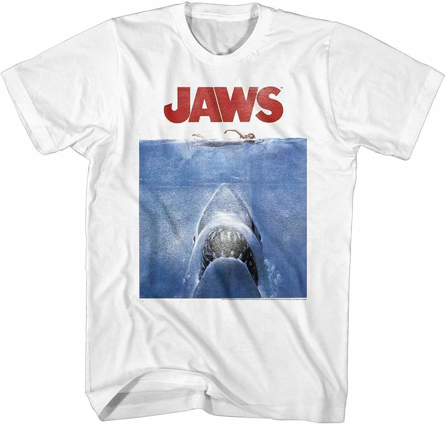 Jaws Poster Adult T Shirt(Small)