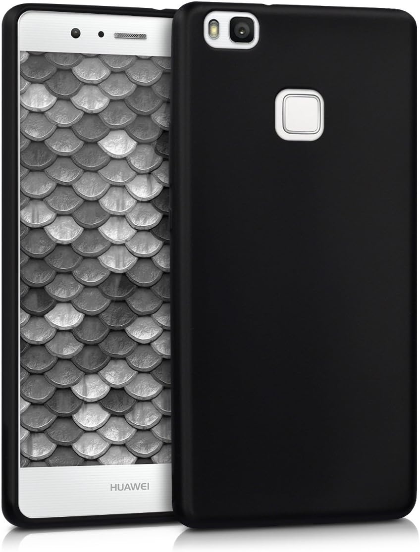 kwmobile Case Compatible with Huawei P9 Lite Case - Soft Slim Metallic TPU Silicone Cover - Metallic Black