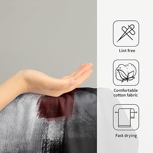 Vista 290 de Toallas de mano en blanco y negro – Toallas clásicas a rayas blancas y negras, toallas de baño modernas y sencillas, toallas de baño absorbentes