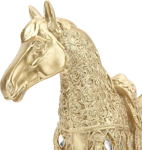 Miniatura 9 de Adornos de caballos de escritorio, decoración de caballos dorados, estatua de caballo caminante, arte animal, figuritas y estatua, adorno decorativo