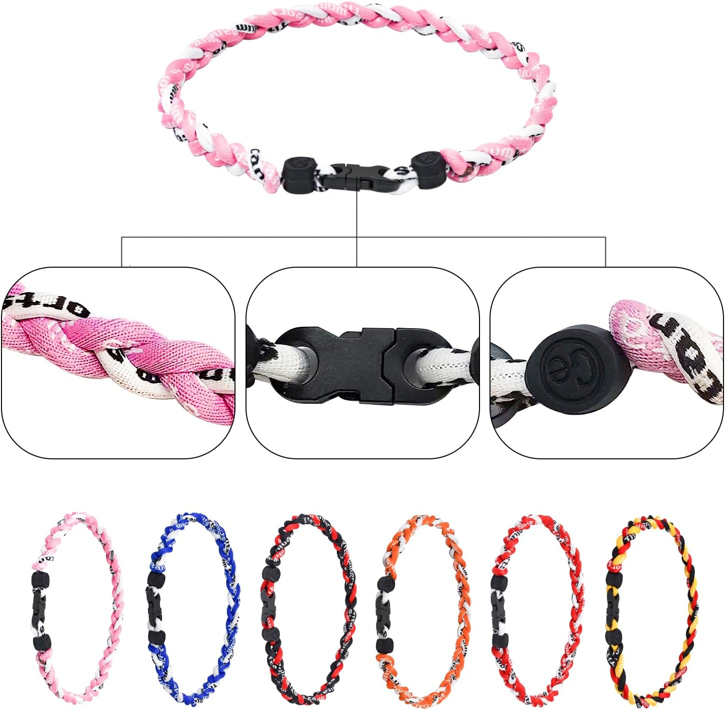 18inch Baseball Necklace,Fashion Tri-Braided Rope Tornado Necklace for Sports Fan - Image 5