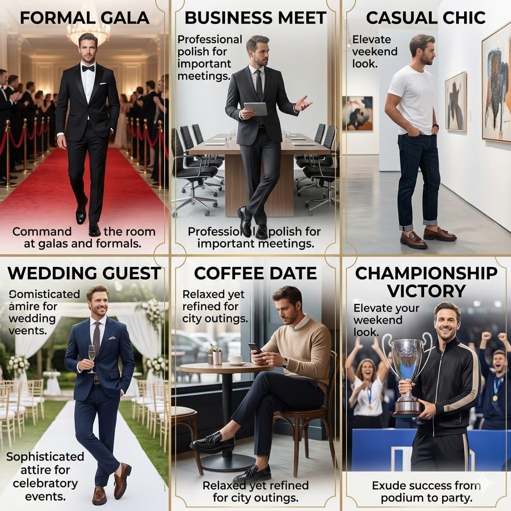 Mocasines Hombre Estampado Cocodrilo con Borlas Zapatos Casuales de Cuero Elegantes Antideslizantes para Oficina Negocios Diario