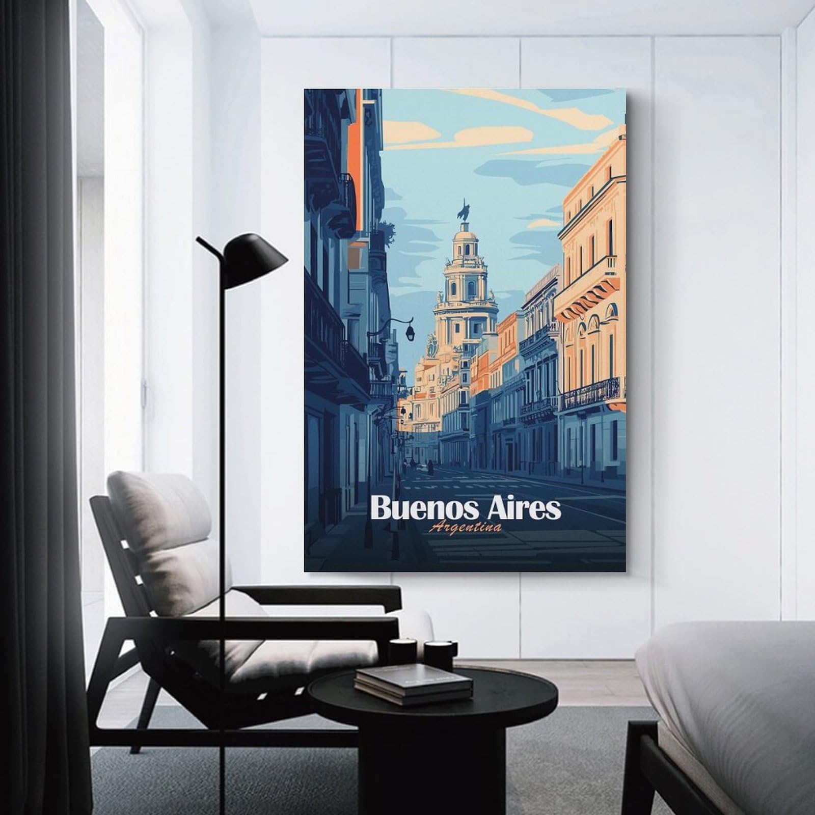 Junmoney Buenos Aires Cityscape Wall Picture Print 24x36inch(60x90cm), for Lounge Decor, Offices Or Entryway Styling, A Flexible Wall Accent for Shared Spaces