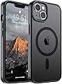 SUPFINE Magnetic for iPhone 14 Case &amp; iPhone 13 Case (Compatible with MagSafe)(Military Grade Drop Protection) Translucent Matte Shockproof Phone Cover,Black Global Recycled Standard