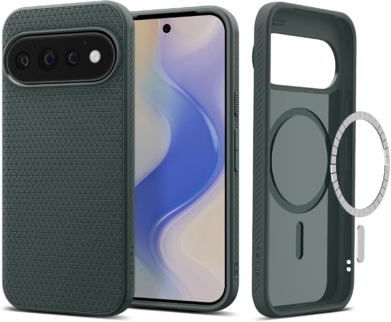 Spigen Liquid Air MagFit for Pixel 11 Pro Case, Abyss Green | Qi2 Certified, Compatible with Pixelsnap, Non-slip grip, Air Cushion Tech, Military-Grade Protection, Compatible with MagSafe